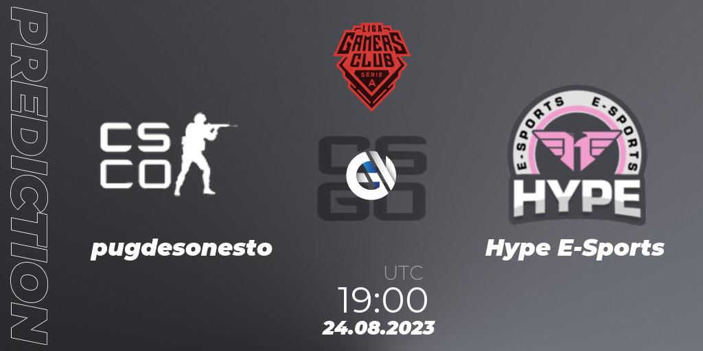 pugdesonesto vs Hype E-Sports: Betting TIp, Match Prediction. 24.08.2023 at 19:00. Counter-Strike (CS2), Gamers Club Liga Série A: August 2023