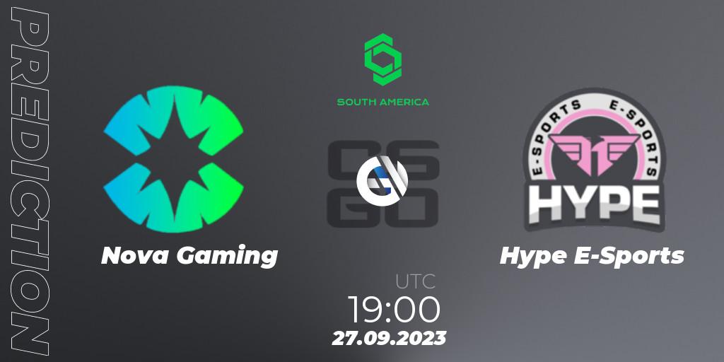 Nova Gaming vs Hype E-Sports: Betting TIp, Match Prediction. 27.09.2023 at 22:30. Counter-Strike (CS2), CCT South America Series #12: Closed Qualifier