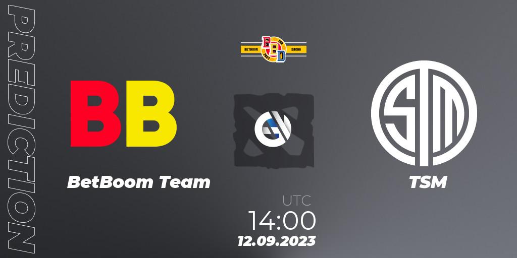 BetBoom Team vs TSM: Betting TIp, Match Prediction. 12.09.2023 at 15:05. Dota 2, BetBoom Dacha
