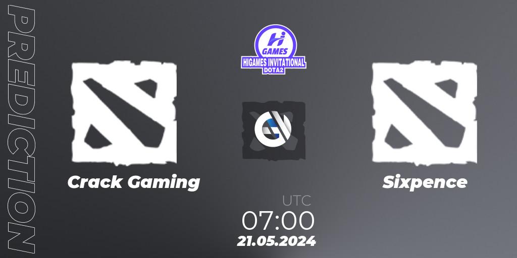 Crack Gaming vs Sixpence: Betting TIp, Match Prediction. 21.05.2024 at 07:00. Dota 2, HiGames Invitational