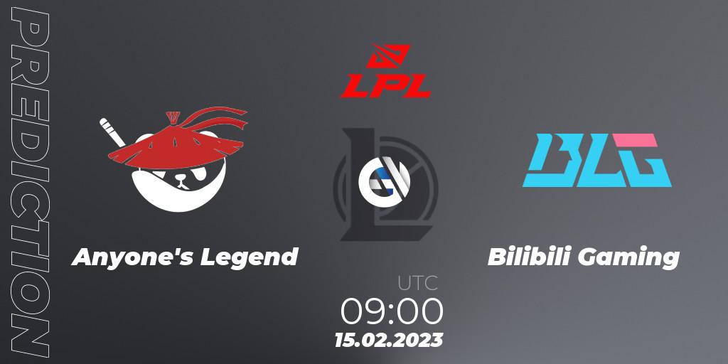 Anyone's Legend vs Bilibili Gaming: Betting TIp, Match Prediction. 15.02.23. LoL, LPL Spring 2023 - Group Stage