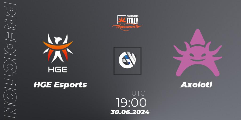 HGE Esports vs Axolotl: Betting TIp, Match Prediction. 30.06.2024 at 19:00. VALORANT, VALORANT Challengers 2024 Italy: Rinascimento Split 2
