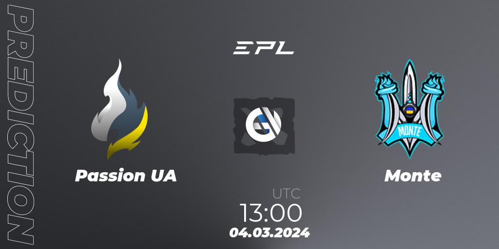 Passion UA vs Monte: Betting TIp, Match Prediction. 04.03.24. Dota 2, European Pro League Season 17: Division 2