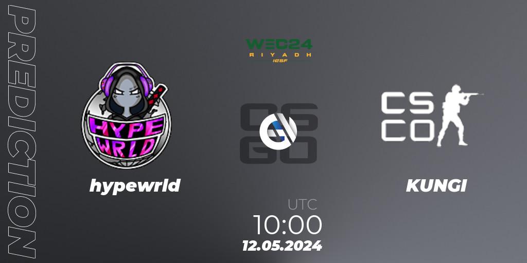 hypewrld vs KUNGI: Betting TIp, Match Prediction. 12.05.2024 at 10:00. Counter-Strike (CS2), IESF World Esports Championship 2024: Latvian Qualifier