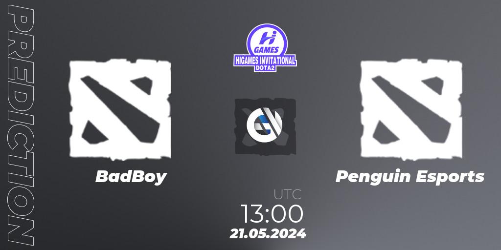 BadBoy vs Penguin Esports: Betting TIp, Match Prediction. 21.05.2024 at 13:00. Dota 2, HiGames Invitational