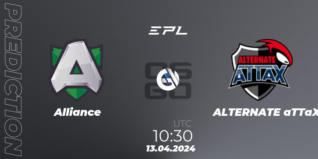 Alliance vs ALTERNATE aTTaX: Betting TIp, Match Prediction. 13.04.24. CS2 (CS:GO), European Pro League Season 15
