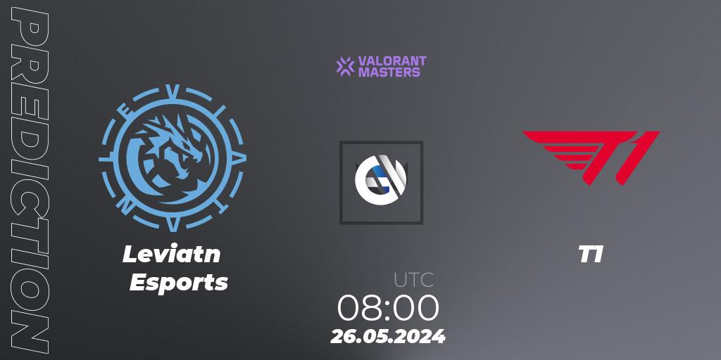 Leviatán Esports vs T1: Betting TIp, Match Prediction. 26.05.2024 at 08:00. VALORANT, VCT 2024: Masters Shanghai