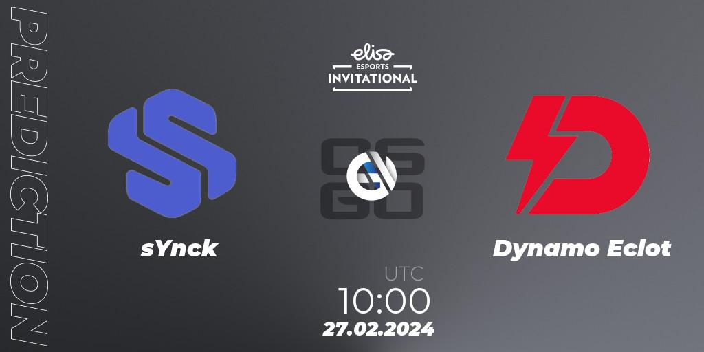 sYnck vs Dynamo Eclot: Betting TIp, Match Prediction. 27.02.24. CS2 (CS:GO), Elisa Invitational Spring 2024 Contenders