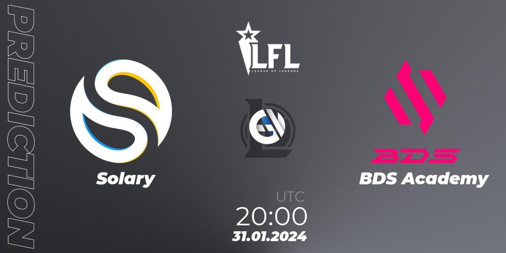Solary vs BDS Academy: Betting TIp, Match Prediction. 31.01.2024 at 20:00. LoL, LFL Spring 2024