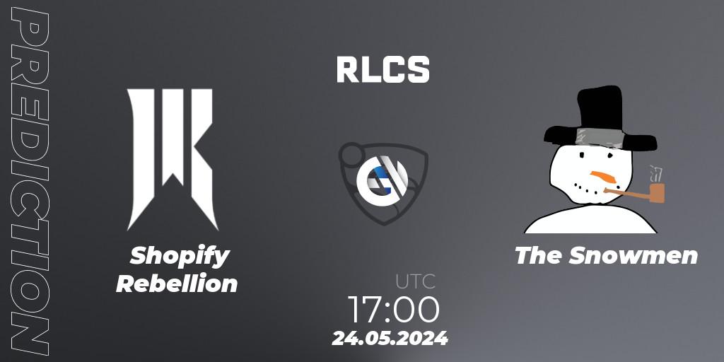 Shopify Rebellion vs The Snowmen: Betting TIp, Match Prediction. 24.05.2024 at 17:00. Rocket League, RLCS 2024 - Major 2: NA Open Qualifier 6
