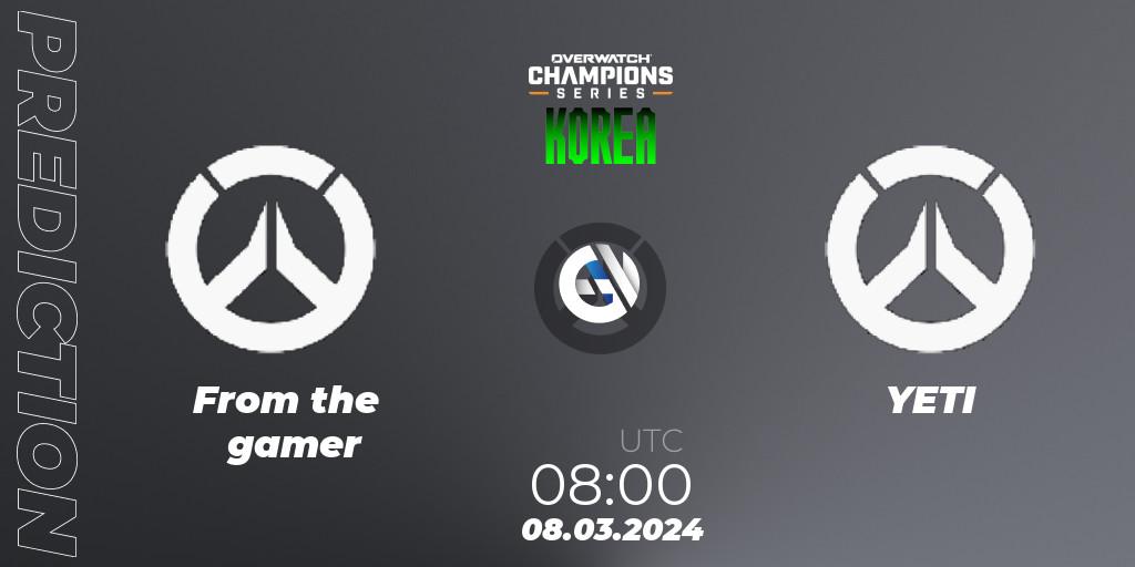 From The Gamer vs YETI: Betting TIp, Match Prediction. 07.04.24. Overwatch, Overwatch Champions Series 2024 - Stage 1 Korea