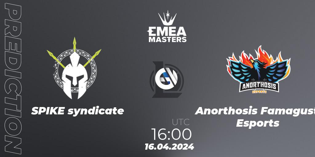 SPIKE syndicate vs Anorthosis Famagusta Esports: Betting TIp, Match Prediction. 16.04.24. LoL, EMEA Masters Spring 2024 - Play-In