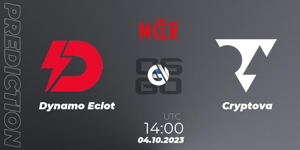 Dynamo Eclot vs Cryptova: Betting TIp, Match Prediction. 04.10.23. CS2 (CS:GO), Tipsport Cup Prague Fall 2023: Online Stage