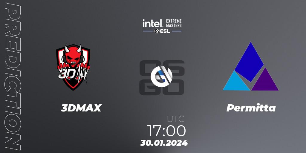 3DMAX vs Permitta: Betting TIp, Match Prediction. 30.01.2024 at 17:00. Counter-Strike (CS2), Intel Extreme Masters China 2024: European Open Qualifier #2