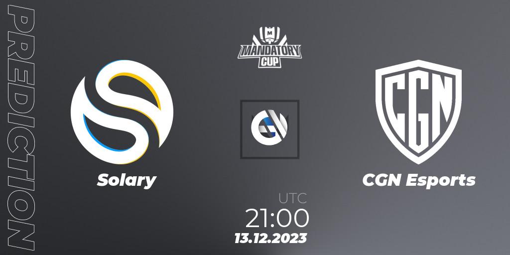 Solary vs CGN Esports: Betting TIp, Match Prediction. 13.12.23. VALORANT, Mandatory Cup #3