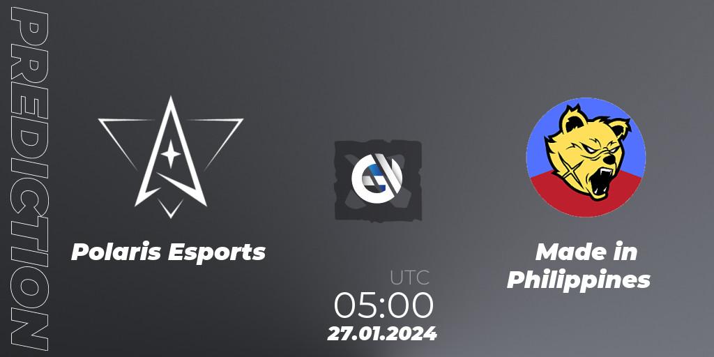 Polaris Esports vs Made in Philippines: Betting TIp, Match Prediction. 29.01.24. Dota 2, New Year Cup 2024