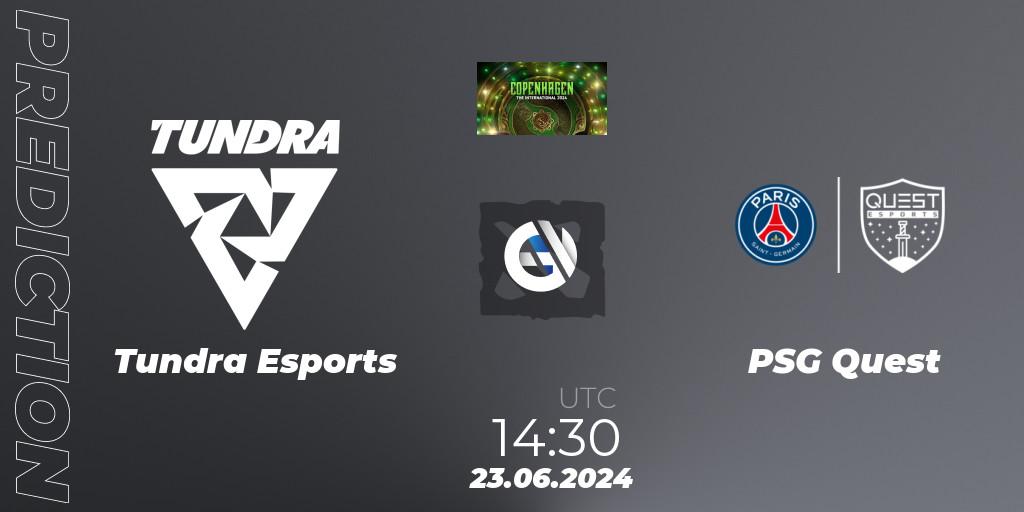 Tundra Esports vs PSG Quest: Betting TIp, Match Prediction. 23.06.2024 at 14:40. Dota 2, The International 2024: Western Europe Closed Qualifier
