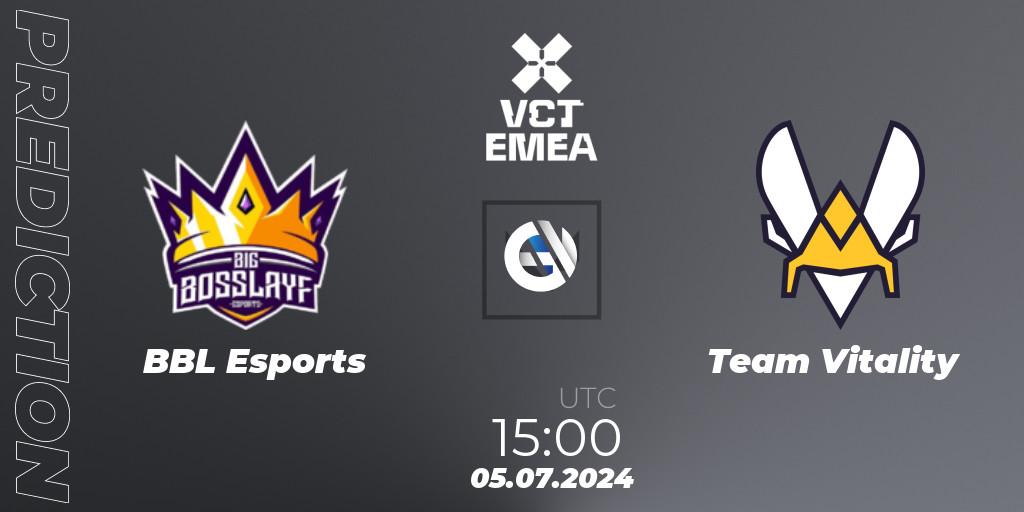BBL Esports vs Team Vitality: Betting TIp, Match Prediction. 05.07.2024 at 16:00. VALORANT, VALORANT Champions Tour 2024: EMEA League - Stage 2 - Group Stage