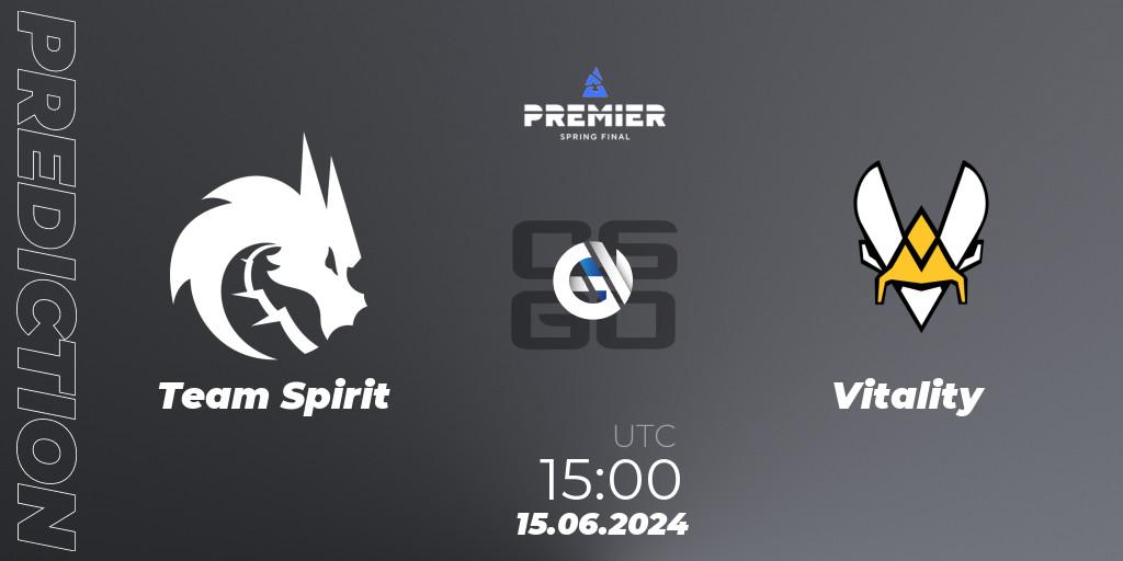 Team Spirit vs Vitality: Betting TIp, Match Prediction. 15.06.2024 at 15:00. Counter-Strike (CS2), BLAST Premier Spring Final 2024