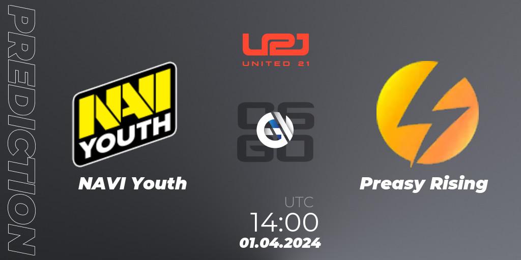 NAVI Youth vs Preasy Rising: Betting TIp, Match Prediction. 01.04.24. CS2 (CS:GO), United21 Season 12: Division 2