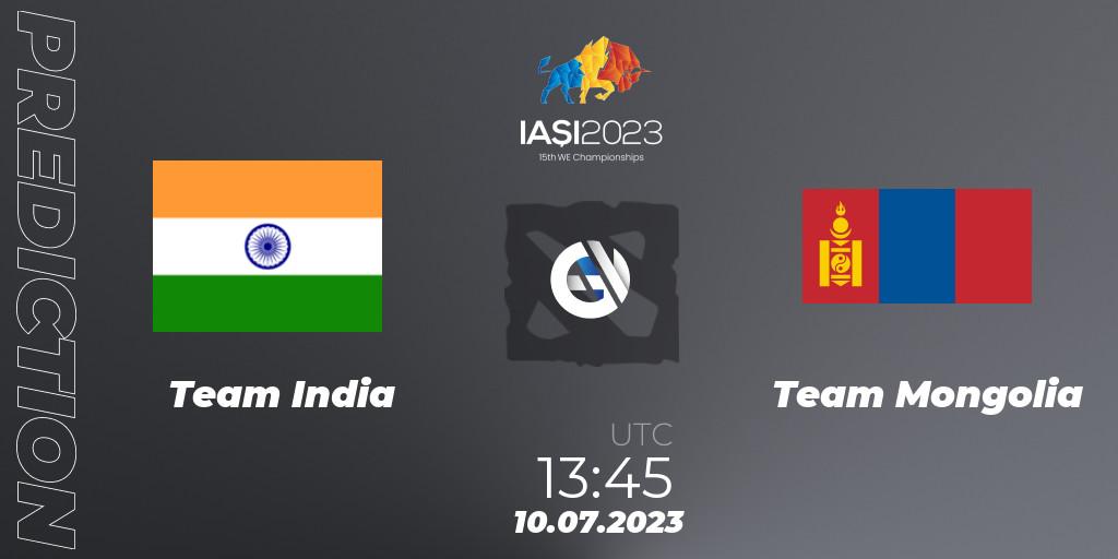 Team India vs Team Mongolia: Betting TIp, Match Prediction. 10.07.2023 at 14:45. Dota 2, Gamers8 IESF Asian Championship 2023