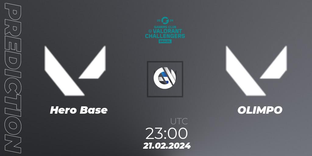 Hero Base vs OLIMPO: Betting TIp, Match Prediction. 21.02.2024 at 23:00. VALORANT, VALORANT Challengers Brazil 2024: Split 1
