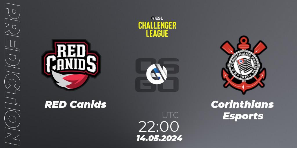 RED Canids vs Corinthians Esports: Betting TIp, Match Prediction. 14.05.2024 at 22:00. Counter-Strike (CS2), ESL Challenger League Season 47: South America
