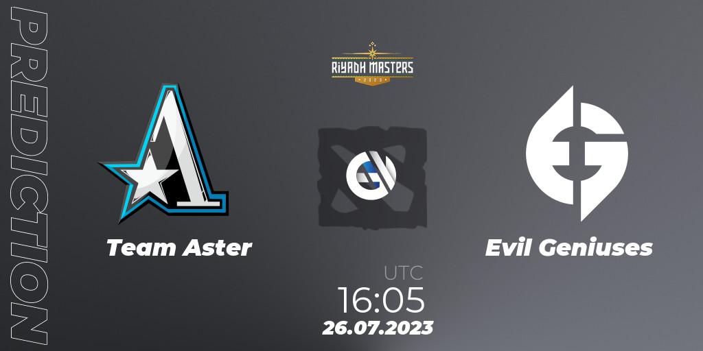 Team Aster vs Evil Geniuses: Betting TIp, Match Prediction. 26.07.23. Dota 2, Riyadh Masters 2023