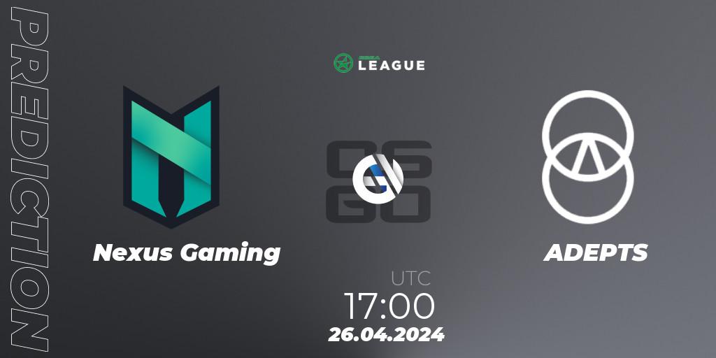 Nexus Gaming vs ADEPTS: Betting TIp, Match Prediction. 07.05.2024 at 16:00. Counter-Strike (CS2), ESEA Season 49: Advanced Division - Europe