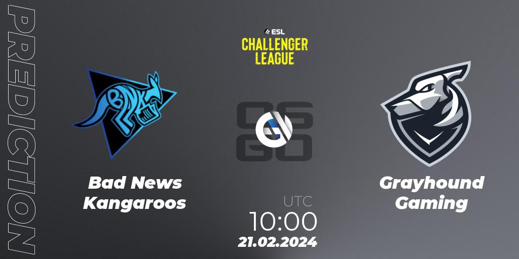 Bad News Kangaroos vs Grayhound Gaming: Betting TIp, Match Prediction. 21.02.24. CS2 (CS:GO), ESL Challenger League Season 47: Oceania