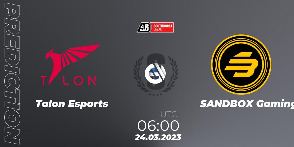 Talon Esports vs SANDBOX Gaming: Betting TIp, Match Prediction. 24.03.23. Rainbow Six, South Korea League 2023 - Stage 1