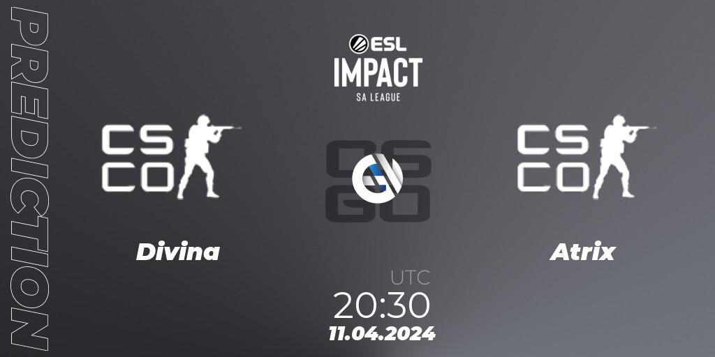 Divina vs Atrix: Betting TIp, Match Prediction. 11.04.24. CS2 (CS:GO), ESL Impact League Season 5: South America