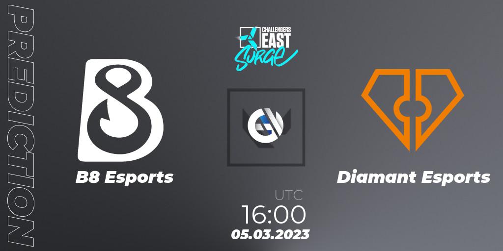 B8 Esports vs Diamant Esports: Betting TIp, Match Prediction. 05.03.23. VALORANT, VALORANT Challengers 2023 East: Surge Split 1