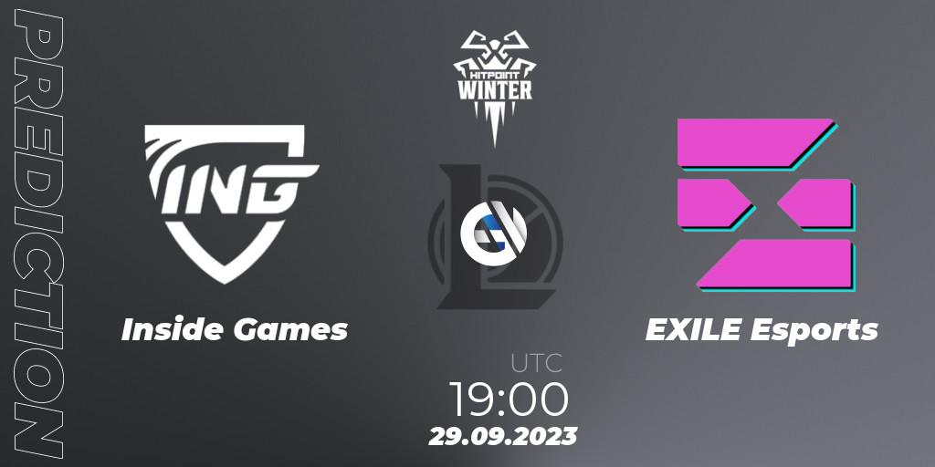 Inside Games vs EXILE Esports: Betting TIp, Match Prediction. 29.09.23. LoL, Hitpoint Masters Winter 2023 - Group Stage