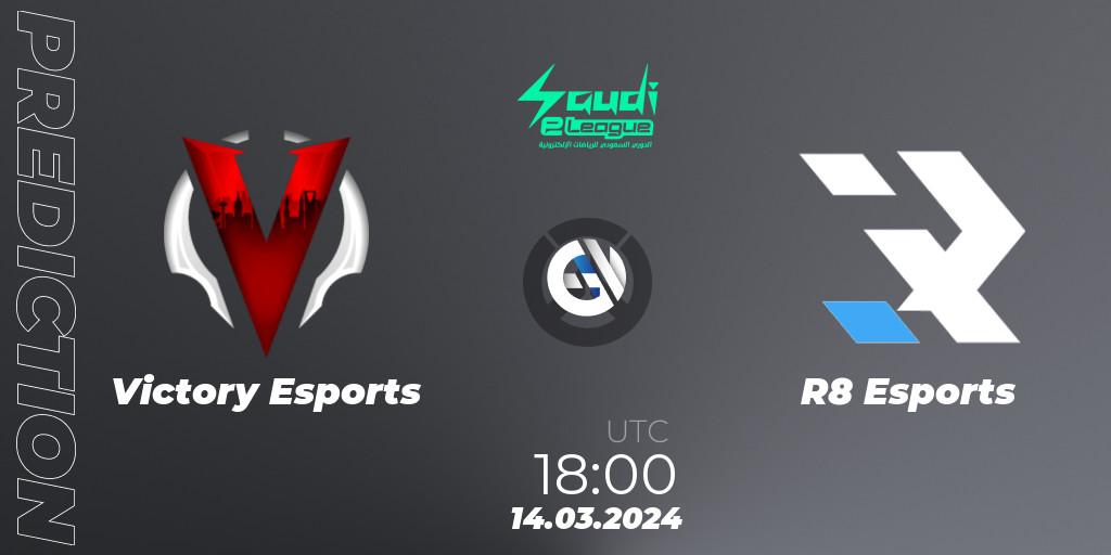 Victory Esports vs R8 Esports: Betting TIp, Match Prediction. 14.03.2024 at 19:30. Overwatch, Saudi eLeague 2024 - Major 1 / Phase 2