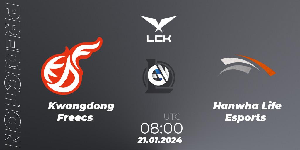 Kwangdong Freecs vs Hanwha Life Esports: Betting TIp, Match Prediction. 21.01.24. LoL, LCK Spring 2024 - Group Stage