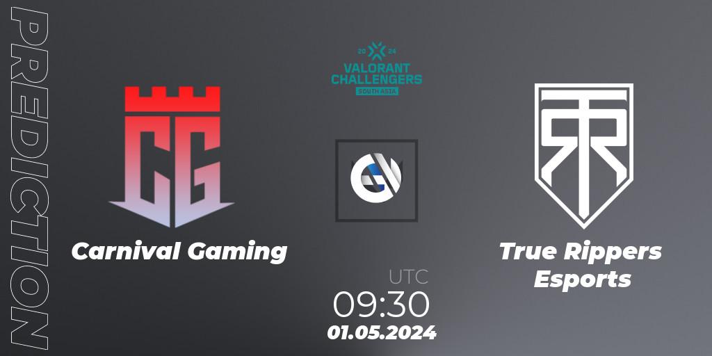 Carnival Gaming vs True Rippers Esports: Betting TIp, Match Prediction. 01.05.2024 at 09:30. VALORANT, VALORANT Challengers 2024 South Asia: Split 1 - Cup 2