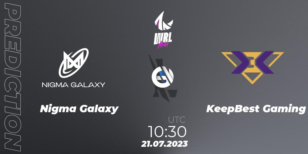 Nigma Galaxy vs KeepBest Gaming: Betting TIp, Match Prediction. 21.07.2023 at 10:30. Wild Rift, WRL Asia 2023 - Season 1 - Finals