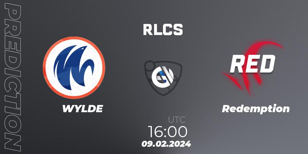 WYLDE vs Redemption: Betting TIp, Match Prediction. 09.02.2024 at 16:00. Rocket League, RLCS 2024 - Major 1: Europe Open Qualifier 1