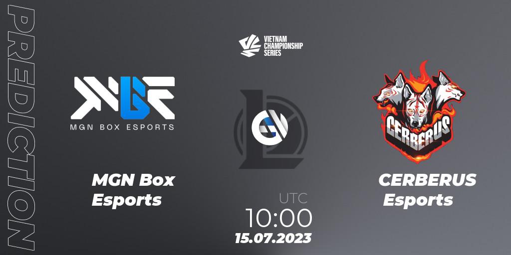 MGN Box Esports vs CERBERUS Esports: Betting TIp, Match Prediction. 15.07.2023 at 10:00. LoL, VCS Dusk 2023