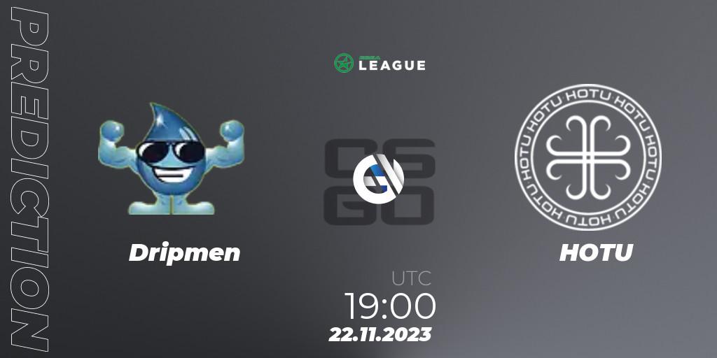 Dripmen vs HOTU: Betting TIp, Match Prediction. 22.11.2023 at 19:00. Counter-Strike (CS2), ESEA Season 47: Advanced Division - Europe