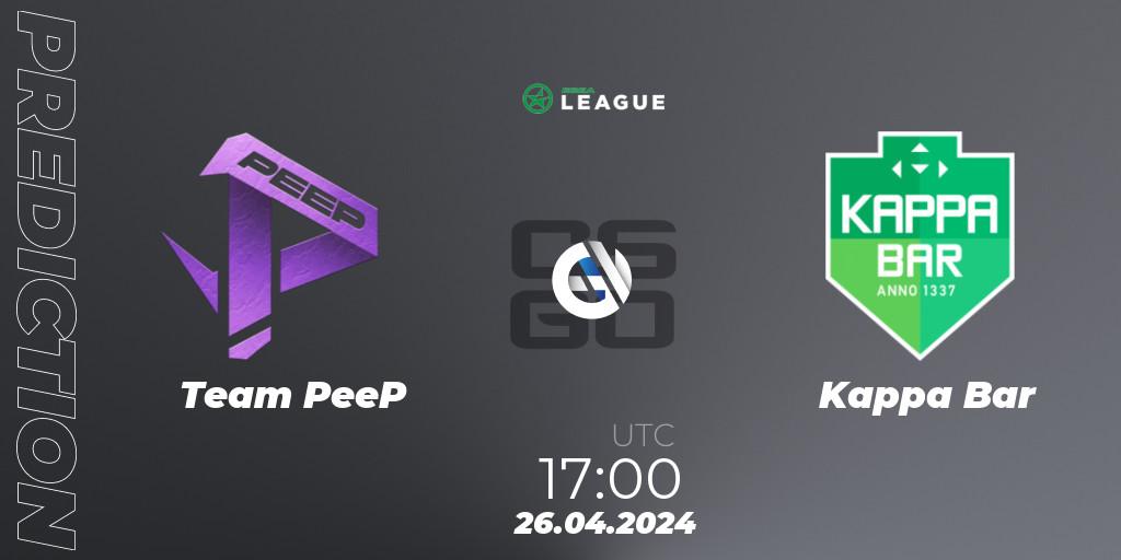 Team PeeP vs Kappa Bar: Betting TIp, Match Prediction. 26.04.24. CS2 (CS:GO), ESEA Season 49: Advanced Division - Europe
