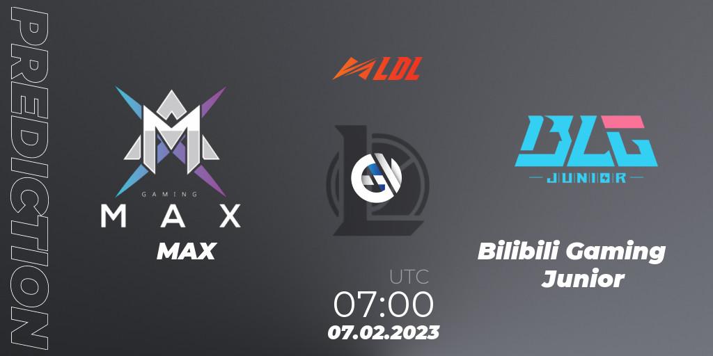 MAX vs Bilibili Gaming Junior: Betting TIp, Match Prediction. 07.02.2023 at 06:42. LoL, LDL 2023 - Swiss Stage