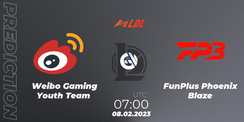 Weibo Gaming Youth Team vs FunPlus Phoenix Blaze: Betting TIp, Match Prediction. 08.02.23. LoL, LDL 2023 - Swiss Stage