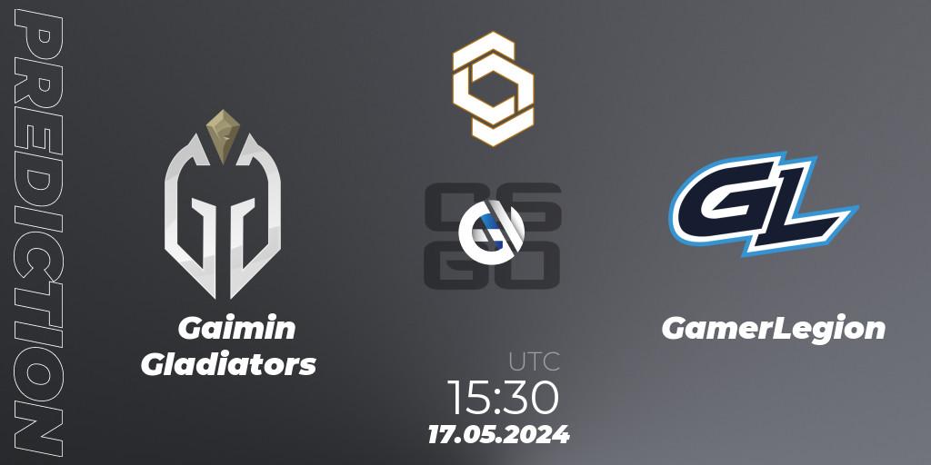 Gaimin Gladiators vs GamerLegion: Betting TIp, Match Prediction. 17.05.2024 at 16:00. Counter-Strike (CS2), CCT Global Finals