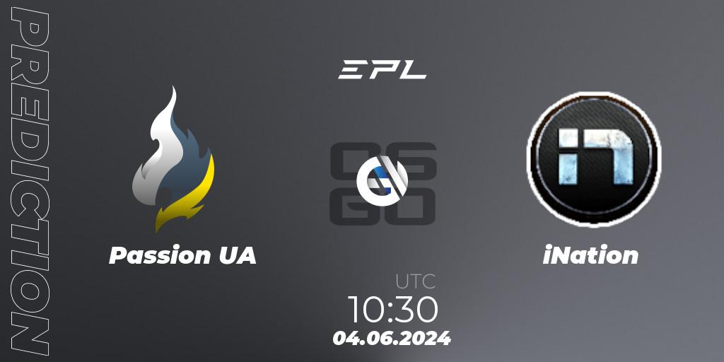 Passion UA vs iNation: Betting TIp, Match Prediction. 04.06.2024 at 11:45. Counter-Strike (CS2), European Pro League Season 16