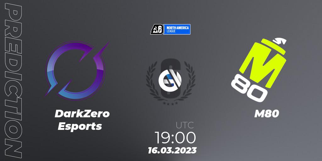 DarkZero Esports vs M80: Betting TIp, Match Prediction. 15.03.2023 at 22:40. Rainbow Six, North America League 2023 - Stage 1
