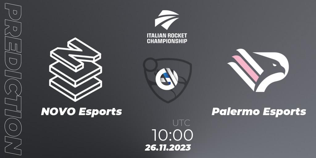 NOVO Esports vs Palermo Esports: Betting TIp, Match Prediction. 26.11.2023 at 10:00. Rocket League, Italian Rocket Championship Season 11 Serie A Finals
