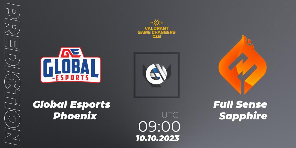 Global Esports Phoenix vs Full Sense Sapphire: Betting TIp, Match Prediction. 10.10.2023 at 09:00. VALORANT, VCT 2023: Game Changers APAC Elite