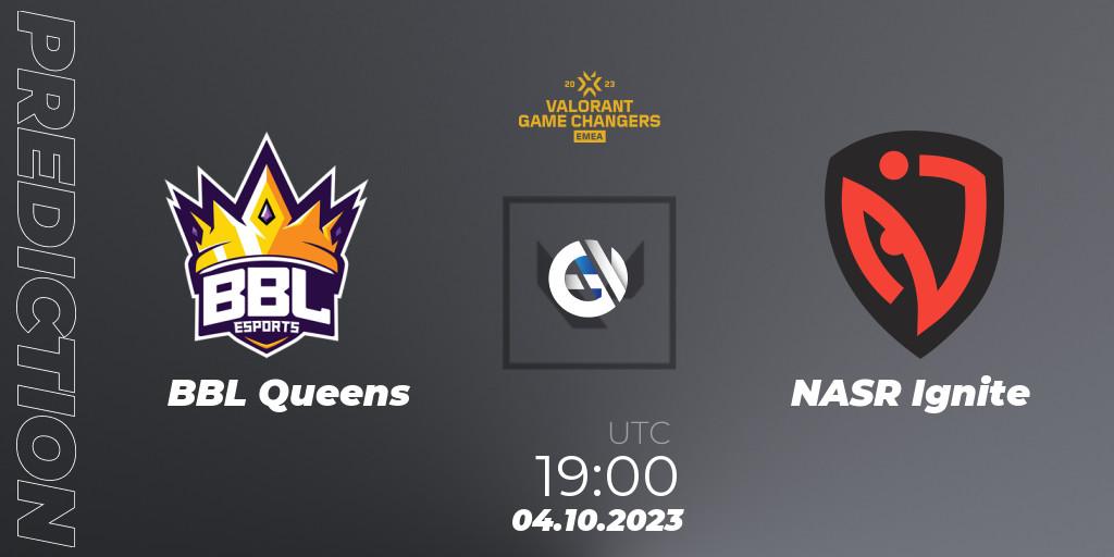 BBL Queens vs NASR Ignite: Betting TIp, Match Prediction. 04.10.2023 at 19:30. VALORANT, VCT 2023: Game Changers EMEA Stage 3 - Playoffs